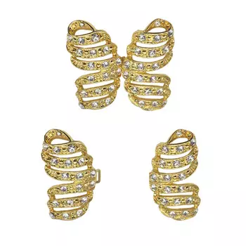 AB4078 Крючок шубный со стразами (золото)