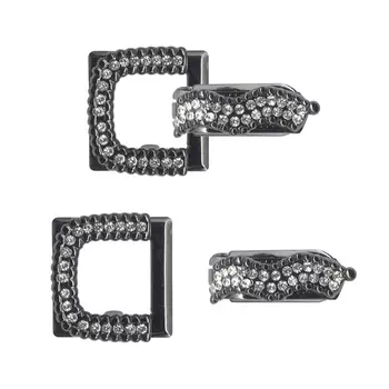 AB5275 Крючок шубный со стразами, Cristal (черный никель)