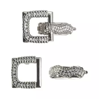 AB5275 Крючок шубный со стразами (никель)