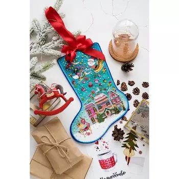 ABE-002 Набор-сапожок для вышивки бисером на натуральном художественном холсте 'Чудеса' 20*30см