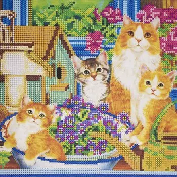 AC-015 Схема для вышивки бисером на натуральном художественном холсте 'Прогулка' 20*20см