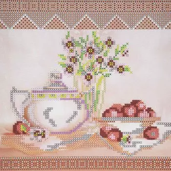 AC-082 Схема для вышивки бисером на натуральном художественном холсте 'Десерт' 30*30см