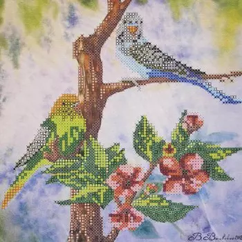 AC-086 Схема для вышивки бисером на натуральном художественном холсте 'Сладкая парочка' 20*20см