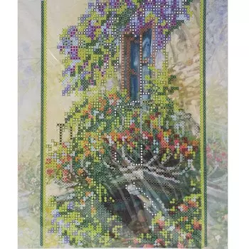 AC-087 Схема для вышивки бисером на натуральном художественном холсте 'Балкончик' 20*20см