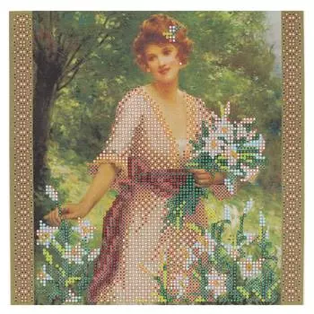 AC-426 Схема для вышивки бисером на натуральном художественном холсте 'Прекрасная лилия' 20*20см