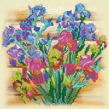 AC-473 Схема для вышивки бисером на натуральном художественном холсте 'Петушки' 20*20см