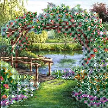 AC-476 Схема для вышивки бисером на натуральном художественном холсте 'Цветочная арка' 20*20см