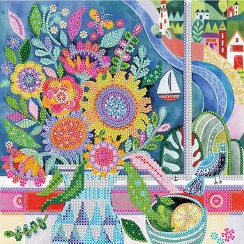 AC-503 Схема для вышивки бисером на натуральном художественном холсте 'Цветы у моря' 20*20см