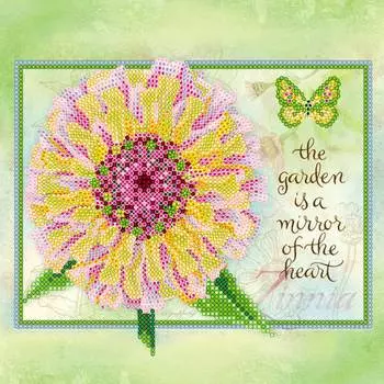 AC-542 Схема для вышивки бисером на натуральном художественном холсте 'Циния' 20*20см