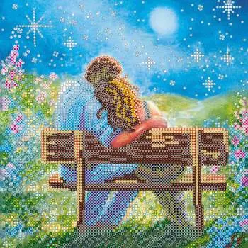 AC-551 Схема для вышивки бисером на натуральном художественном холсте 'Вечернее свидание' 20*20см