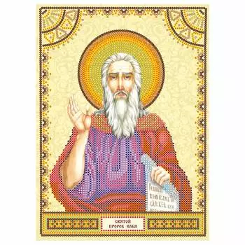 ACK-041 Схема для вышивки иконы бисером на натуральном художественном холсте 'Святой Илья' 17*23см