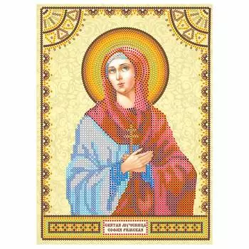 ACK-048 Схема для вышивки иконы бисером на натуральном художественном холсте 'Святая София' 17*23см