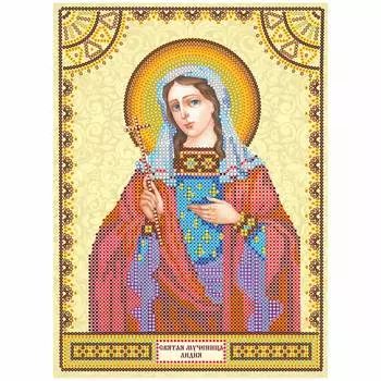 ACK-060 Схема для вышивки иконы бисером на натуральном художественном холсте 'Святая Лидия' 17*23см