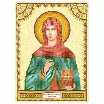 ACK-076 Схема для вышивки иконы бисером на натуральном художественном холсте 'Святая Зинаида' 17*23см