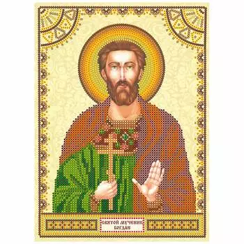 ACK-083 Схема для вышивки иконы бисером на натуральном художественном холсте 'Святой Богдан' 17*23см