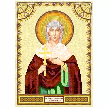 ACK-111 Схема для вышивки иконы бисером на натуральном художественном холсте 'Святая Алевтина' 17*23см