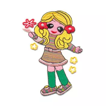 AD1040 Термоаппликация 'Девочка с цветами', 10*7 см, Hobby&amp;Pro