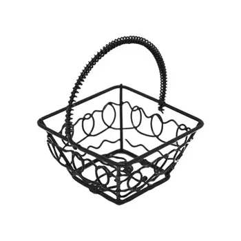 AF05 Корзинка витая металлическая квадратная, 7*6см (черный)