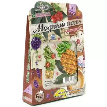 АФ 10-082 Набор для патча 'Ананас и кактус' 2 фигурки:60*38*4мм и 57*26*4 мм Клевер