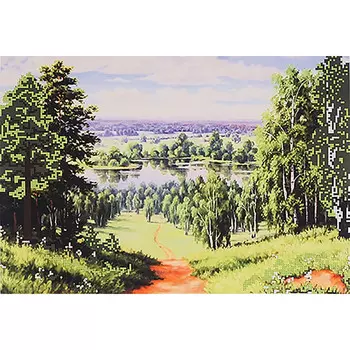 АГ-014 Канва с рисунком для бисера 'Просека' 27*39 см