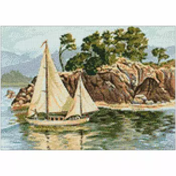 Ag 083 Набор д/изготовления картин со стразами 'Родные берега' 38*27см Гранни