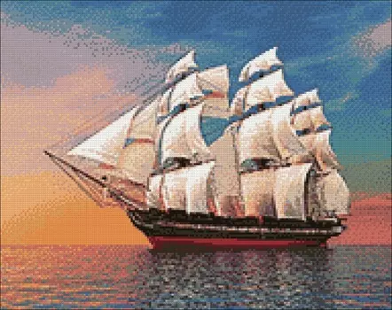 Ag 2219 Набор д/изготовления картин со стразами 'Фрегат' 48*38см Гранни