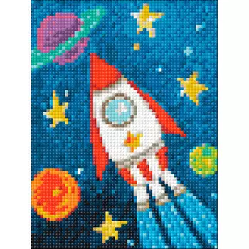 Ag 2267 Набор д/изготовления картин со стразами 'Космический корабль' 15*20 см Гранни