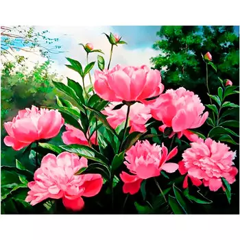 Ag 2304 Набор д/изготовления картин со стразами 'Пионов цвет' 48*38см Гранни