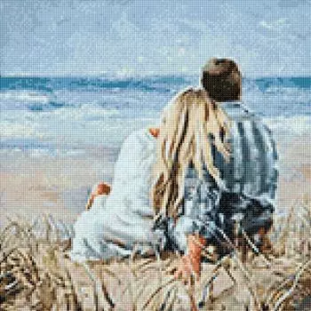 Ag 2324 Набор д/изготовления картин со стразами 'На берегу моря' 38*38 см Гранни