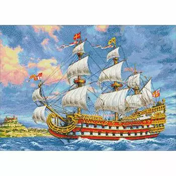 Ag 2488 Набор д/изготовления картин со стразами 'Морской путник' 70*50см Гранни