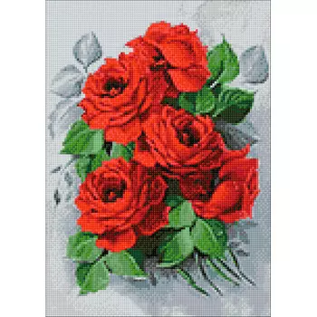Ag 309 Набор д/изготовления картин со стразами 'Изысканные розы'27*38см Гранни