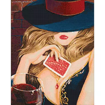 Ag 704 Набор д/изготовления картин со стразами 'Притягательная незнакомка' 38*48см Гранни