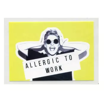 ALP-030 Термотрансфер 'Allergic to work' 12*16см