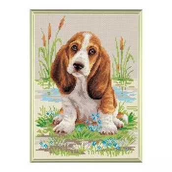 AM0005 Набор алмазной мозаики Риолис 'Малыш Бассет' 27*38см