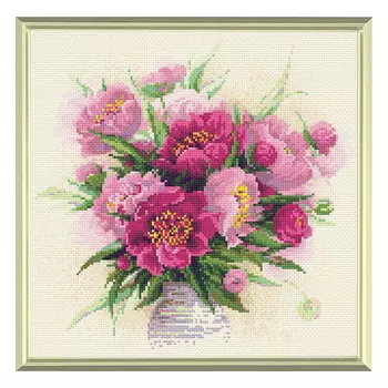 AM0009 Набор алмазной мозаики Риолис 'Пионы в вазе' 38*38см