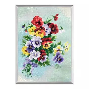 AM0016 Набор алмазной мозаики Риолис 'Пестрые анютки' 27*38см