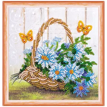 АМ-170 Набор для вышивания бисером 'Летний букет' 15*15см