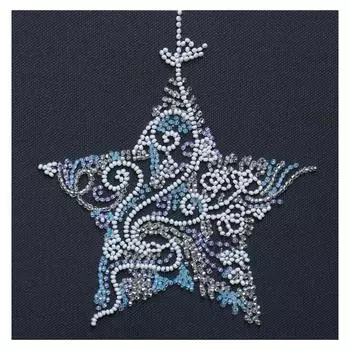 АМ-229 Набор для вышивки бисером на натуральном художественном холсте 'Кружевная звезда' 15*15см