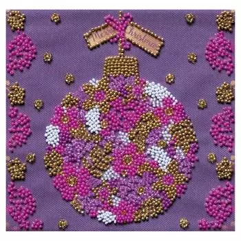 АМ-232 Набор для вышивки бисером на натуральном художественном холсте 'Цветочный шар' 15*15см