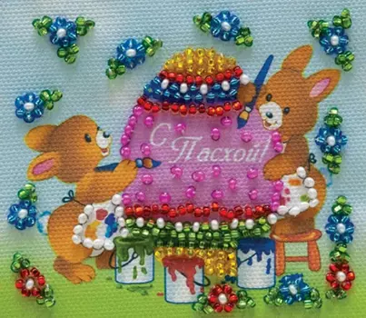 АМА-079 Набор-магнит для вышивания 8*7см 'Пасхальный натюрморт-6'