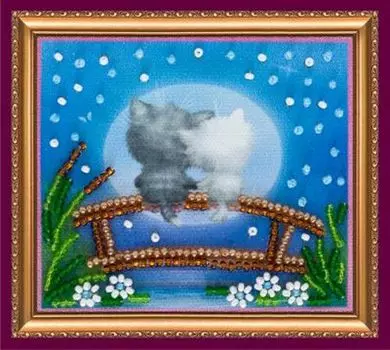 АМА-090 Набор-магнит для вышивания 8*7см 'Лунные коты'