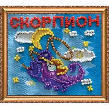 АМА-108 Набор-магнит для вышивания 8*7см 'Знак зодиака 'Скорпион'