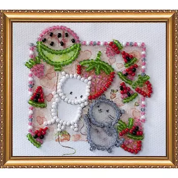 АМА-144 Набор-магнит для вышивания 8*7см 'Котики в клубнике'