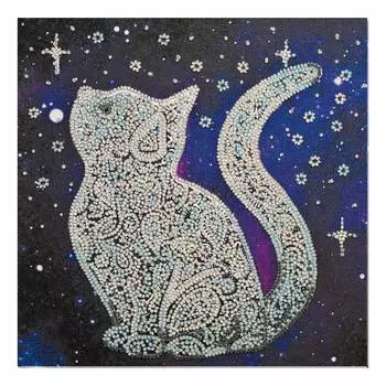 AMB-052 Набор-миди для вышивания бисером 'Звёздный кот' 20*20см