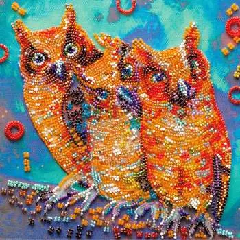 AMB-054 Набор-миди для вышивания бисером 'Веселая троица' 20*20см