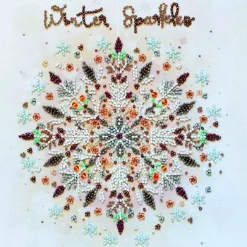 АМB-081 Набор-миди для вышивки бисером на натуральном художественном холсте 'Снежит' 20*20см