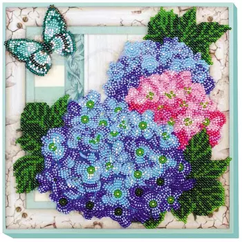 АМВ-004 Набор для вышивания бисером 'Нежные гортензии' 20*20см