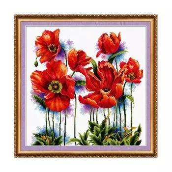 АН-002 Набор для вышивания крестом 'Абрис Арт' 'Алые маки', 40*40 см