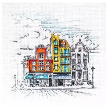 АН-147 Набор для вышивания крестом 'Цветной городок-2' 21*22см