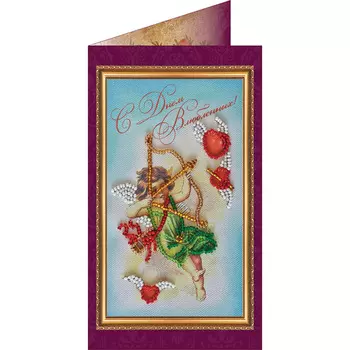 АО-055 Набор-открытка для вышивания 8,4*14см 'Днем влюбленных-1'